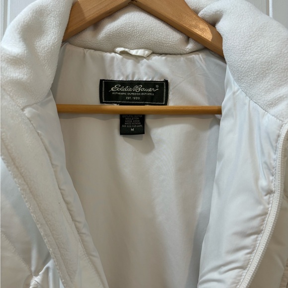 Eddie Bauer Puffer Vest Goose Down Insulation White Size Medium - Picture 2 of 4